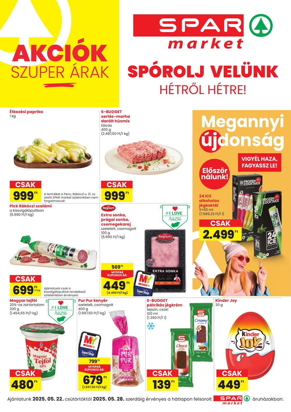 Spar Market akciós újság 2025.05.22-től - 1. oldal.