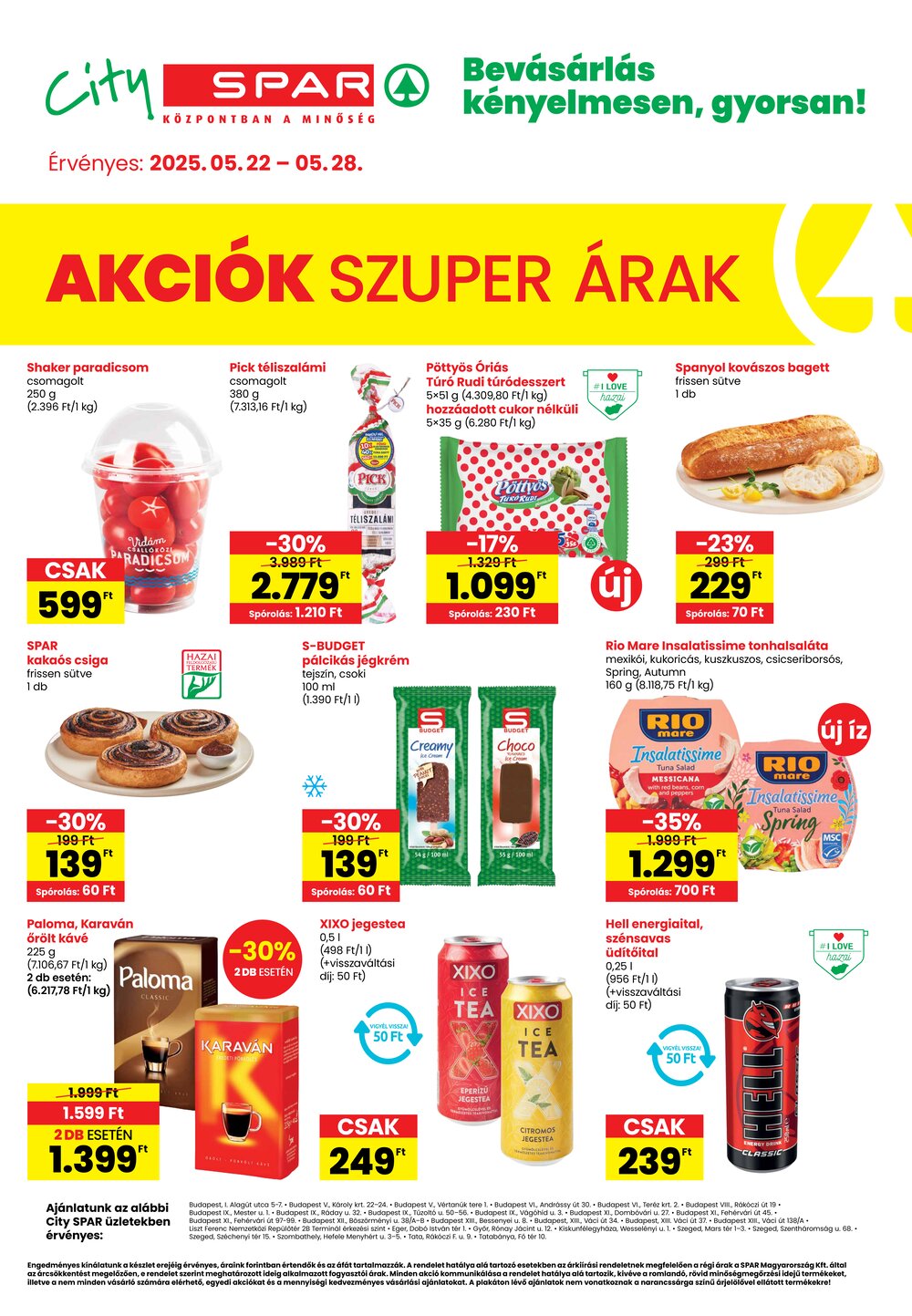 Spar akciós újság 2025.05.22-től - 1. oldal.