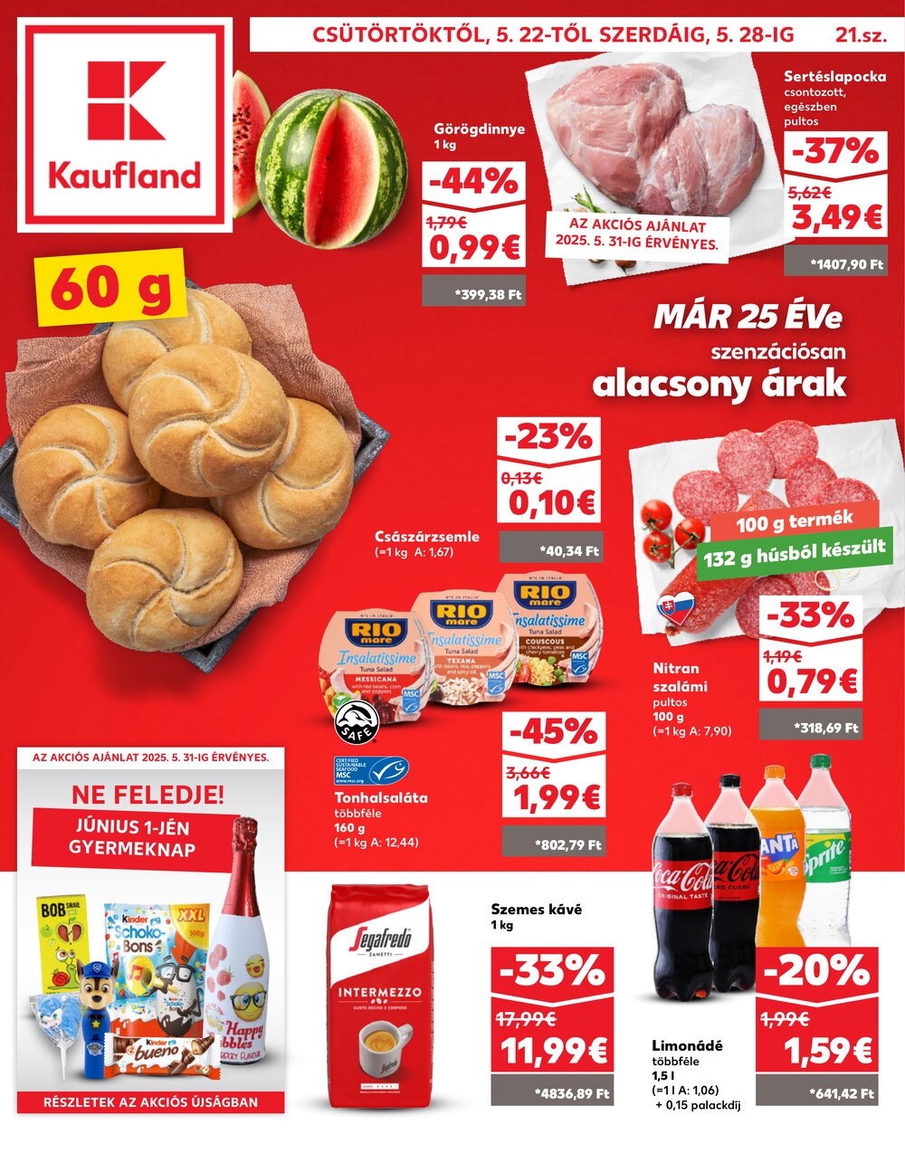 Kaufland akciós újság 2025.05.22-től - 1. oldal.
