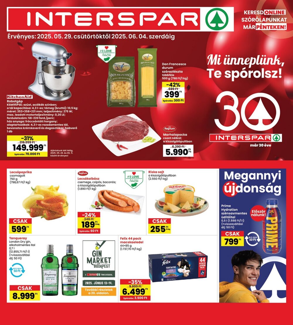 Interspar akciós újság 2025.05.29-től - 1. oldal.