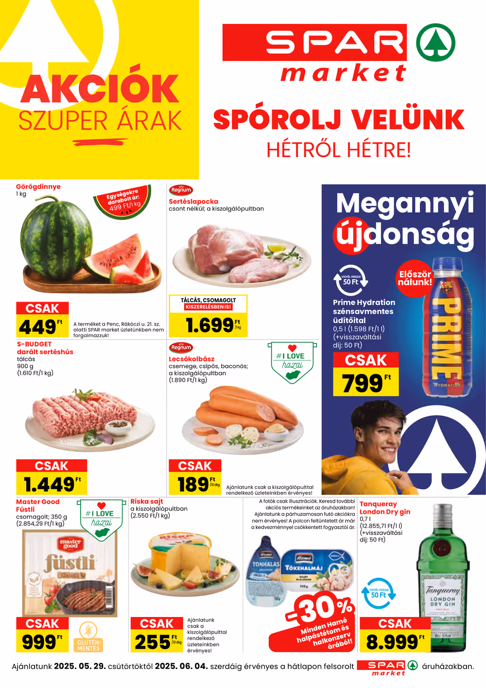 Spar Market akciós újság 2025.05.29-től - 1. oldal.