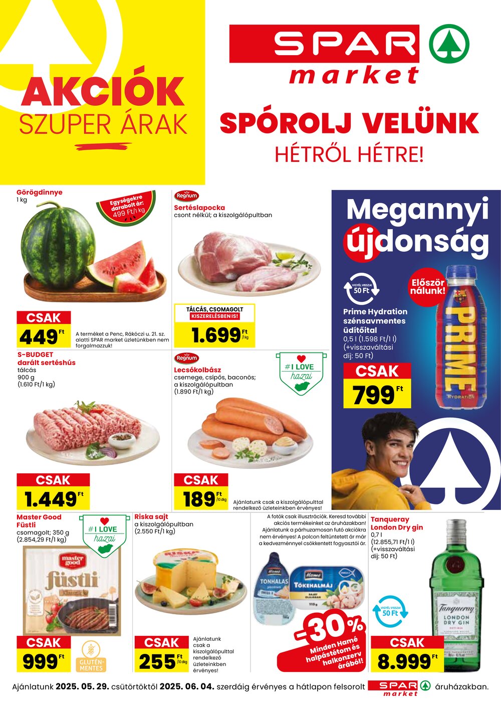 Spar Market akciós újság 2025.05.29-től - 1. oldal.