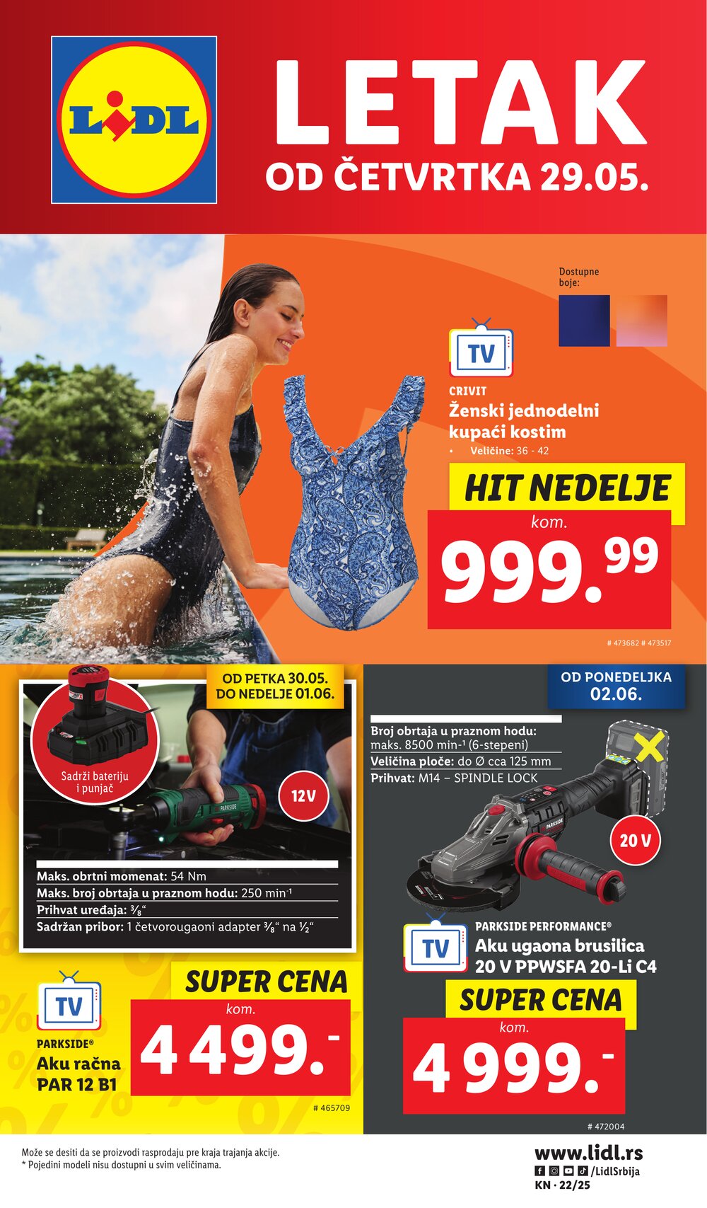 Lidl akciós újság 2025.05.29-től - 1. oldal.