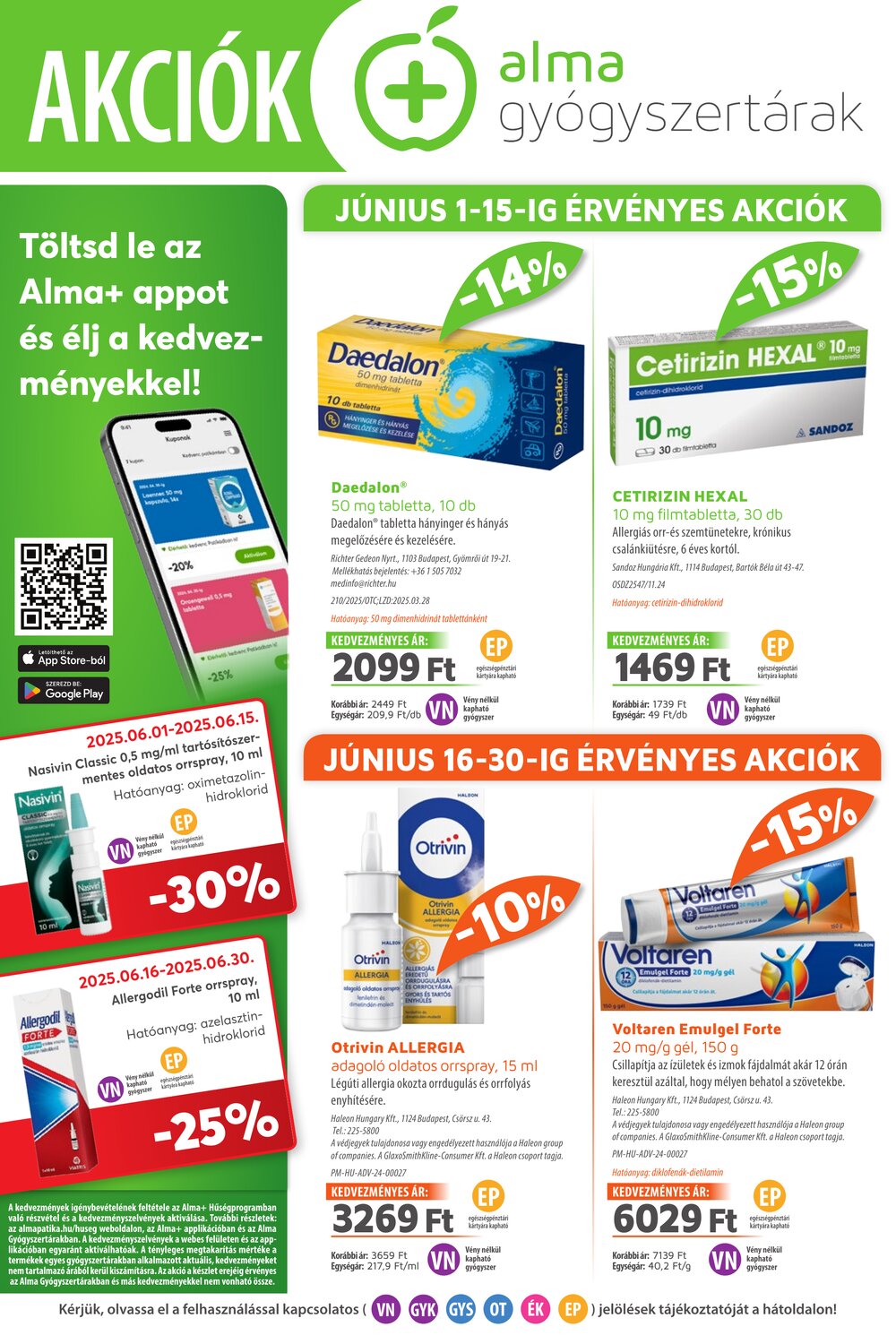 Alma Gyógyszertárak akciós újság 2025.06.01-től - 1. oldal.