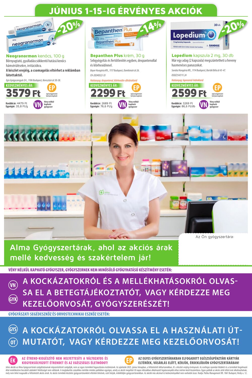 Alma Gyógyszertárak akciós újság 2025.06.01-től - 20. oldal.