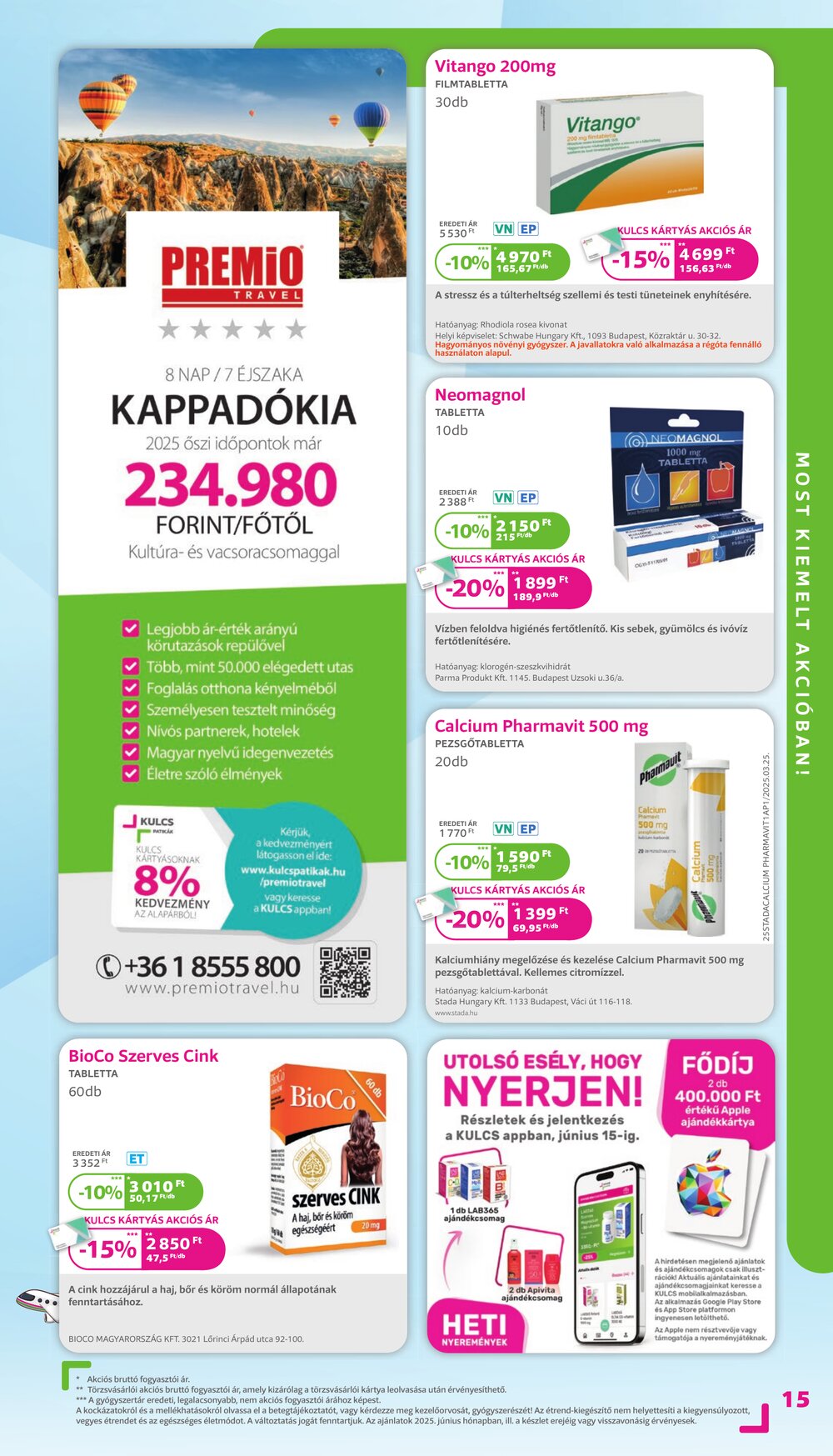 Kulcs Patika akciós újság 2025.06.01-től - 15. oldal.
