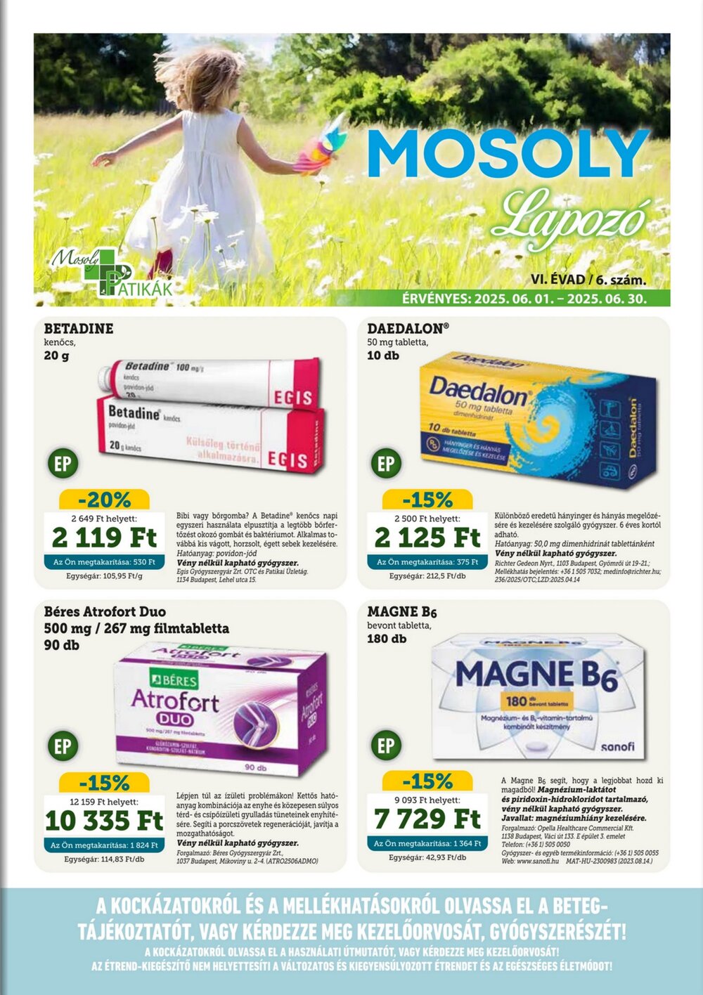 Mosoly Patikák akciós újság 2025.06.01-től - 1. oldal.