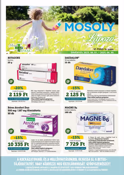 Mosoly Patikák akciós újság 2025.06.01-től