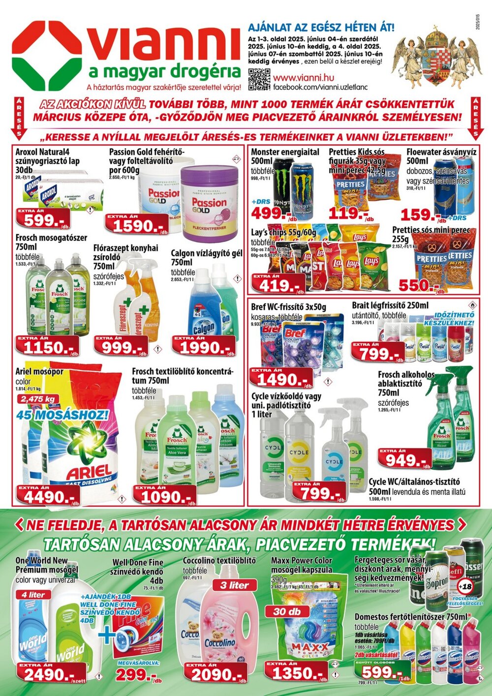 Vianni drogéria akciós újság 2025.06.04-től - 1. oldal.