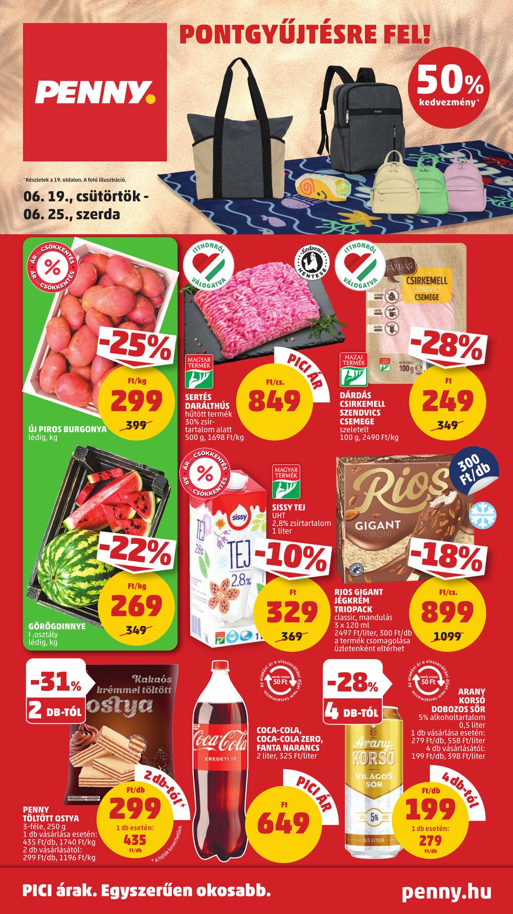 Penny Market akciós újság 2025.06.19-től - 1. oldal.