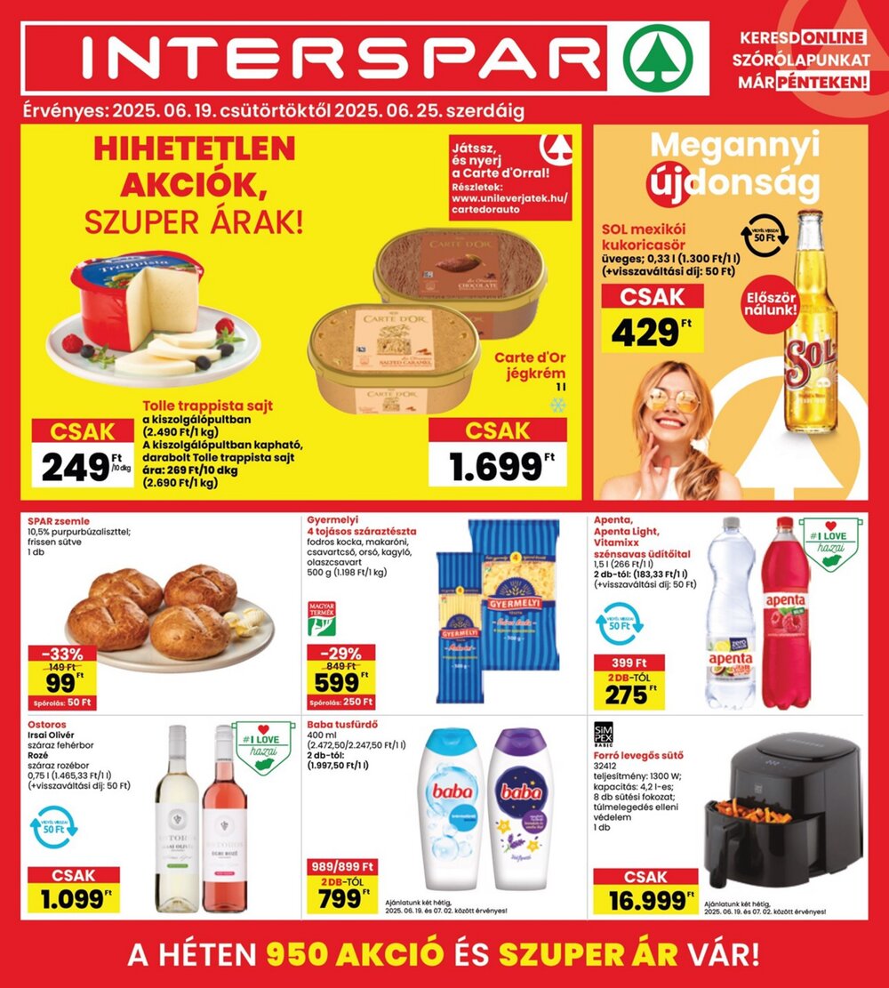 Interspar akciós újság 2025.06.19-től - 1. oldal.