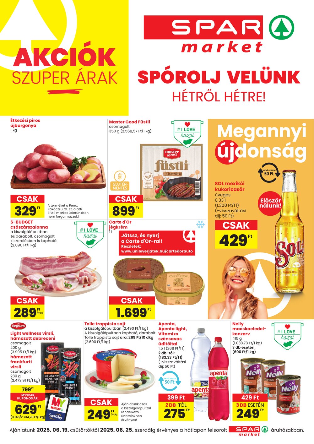 Spar Market akciós újság 2025.06.19-től - 1. oldal.