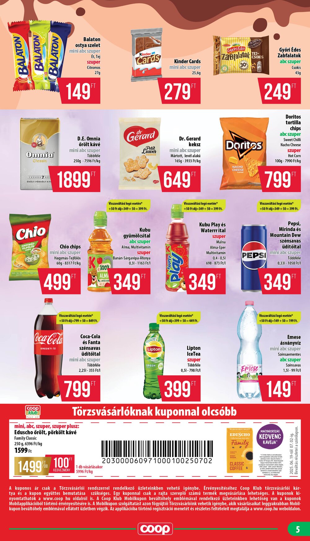 Coop akciós újság 2025.06.19-től - 5. oldal.