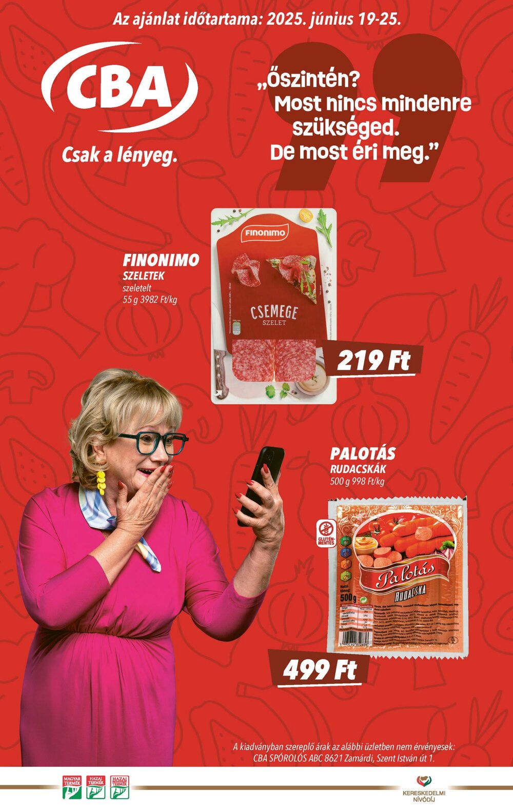 CBA akciós újság 2025.06.19-től - 1. oldal.