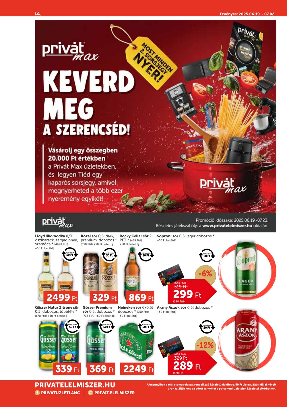 Privát akciós újság 2025.06.19-től - 14. oldal.