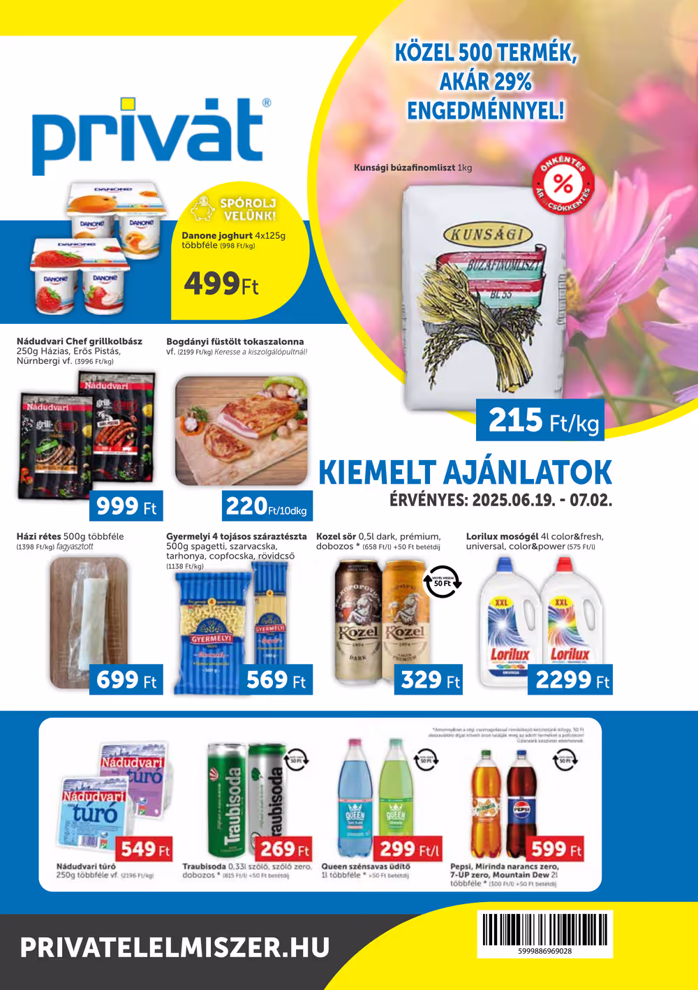 Privát akciós újság 2025.06.19-től - 1. oldal.