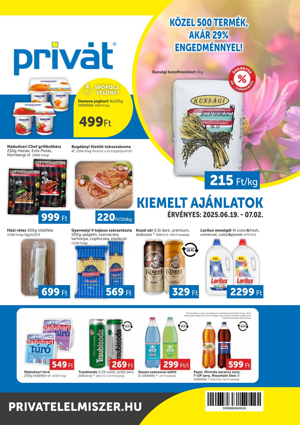 Privát akciós újság 2025.06.19-től - 1. oldal.