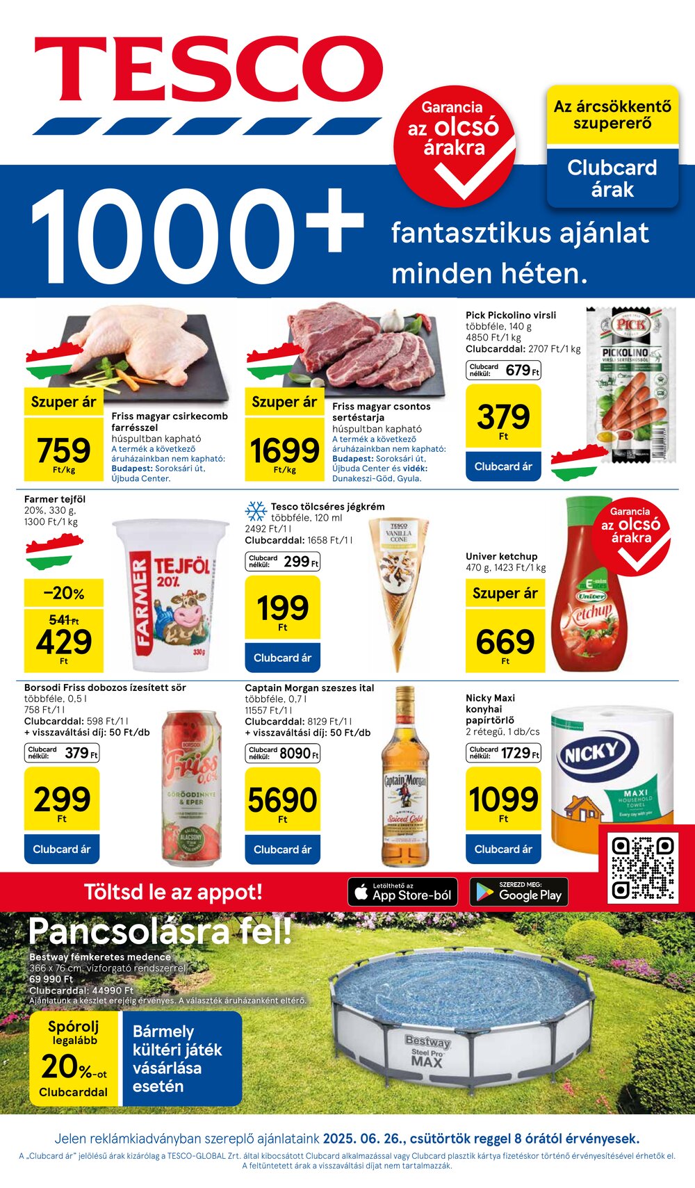 Tesco akciós újság 2025.06.26-tól - 1. oldal.