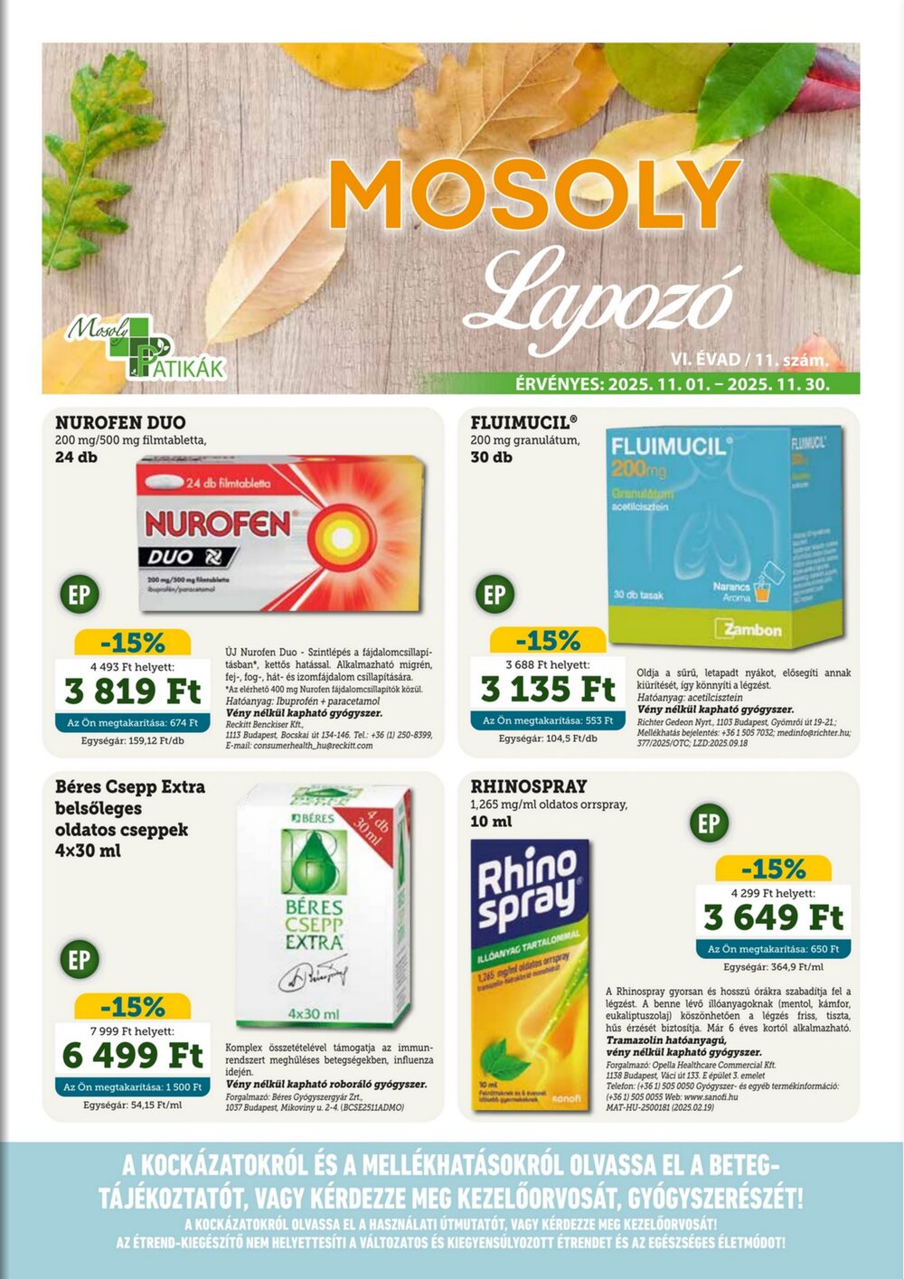 Mosoly Patikák akciós újság 2025.11.01-től - 1. oldal.