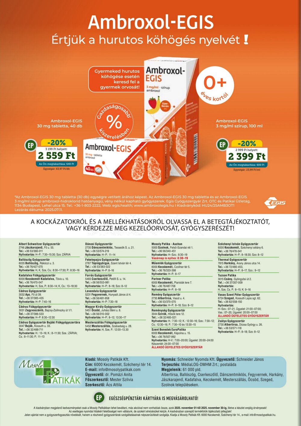 Mosoly Patikák akciós újság 2025.11.01-től - 8. oldal.
