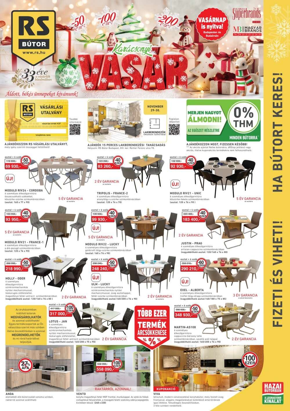 RS Bútor akciós újság 2025.11.17-től - 1. oldal.