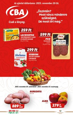 CBA akciós újság 2025.11.20-tól