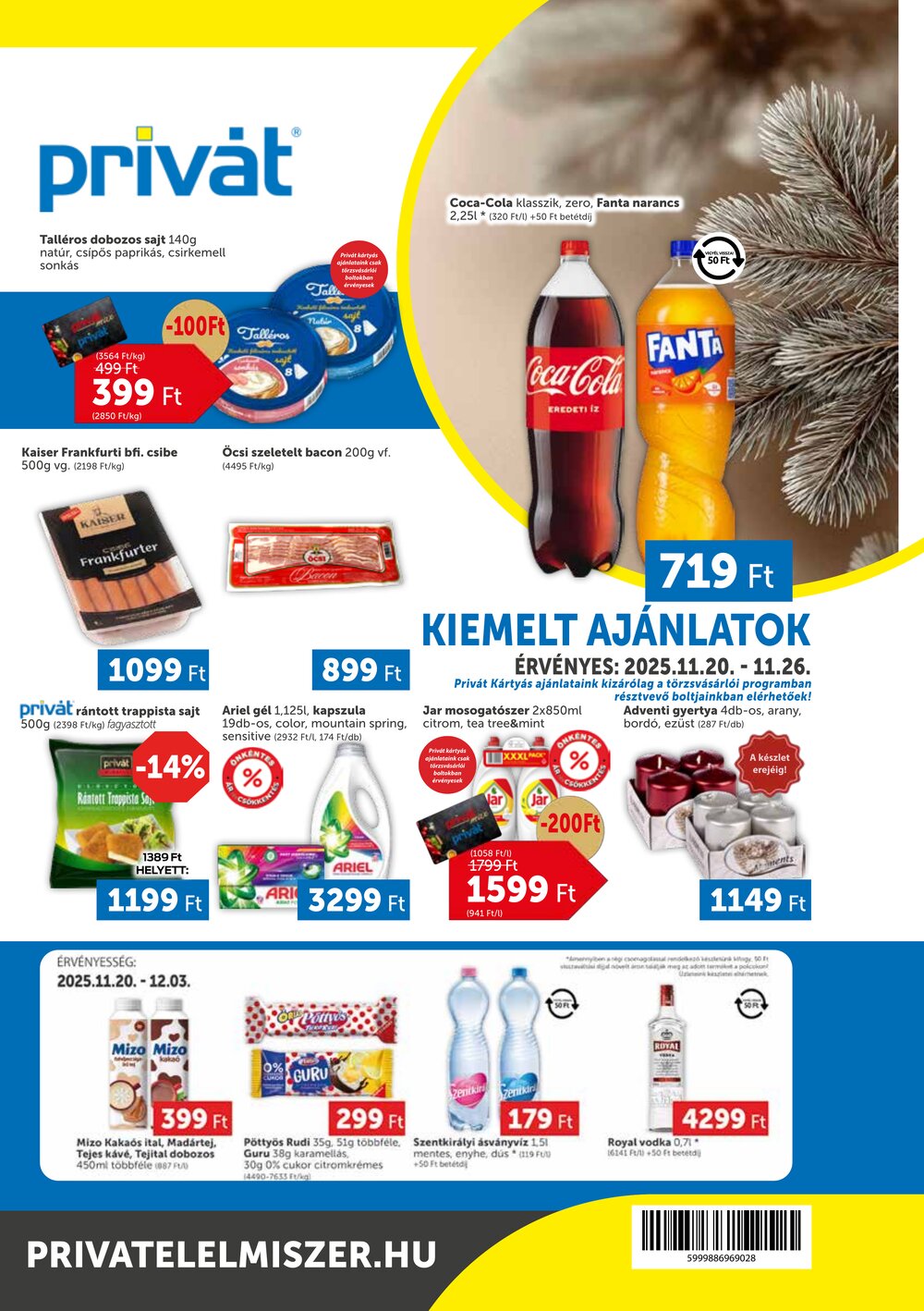 Privát akciós újság 2025.11.20-tól - 1. oldal.