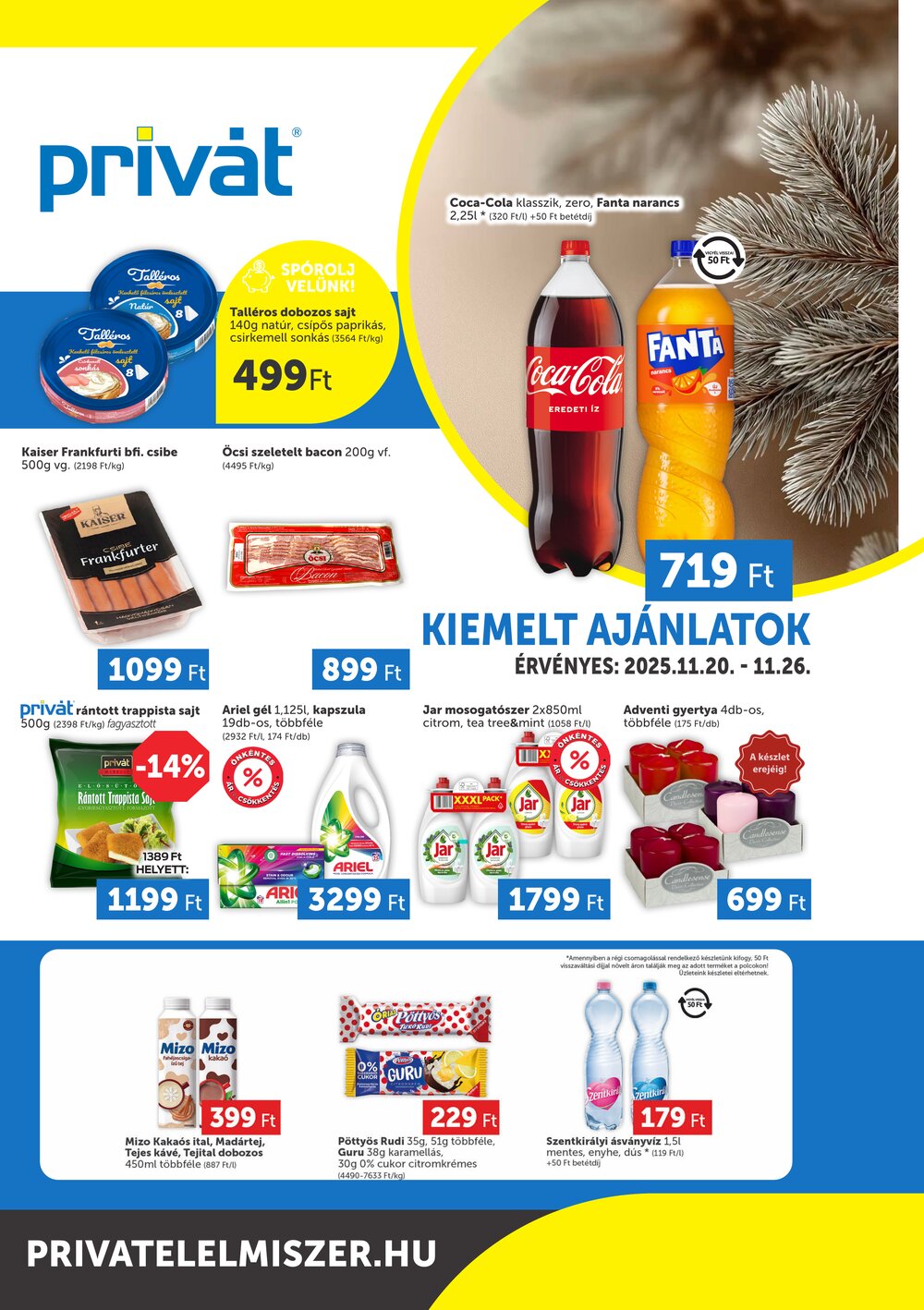 Privát akciós újság 2025.11.20-tól - 1. oldal.