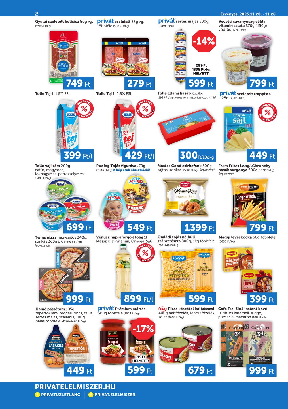 Privát akciós újság 2025.11.20-tól - 2. oldal.
