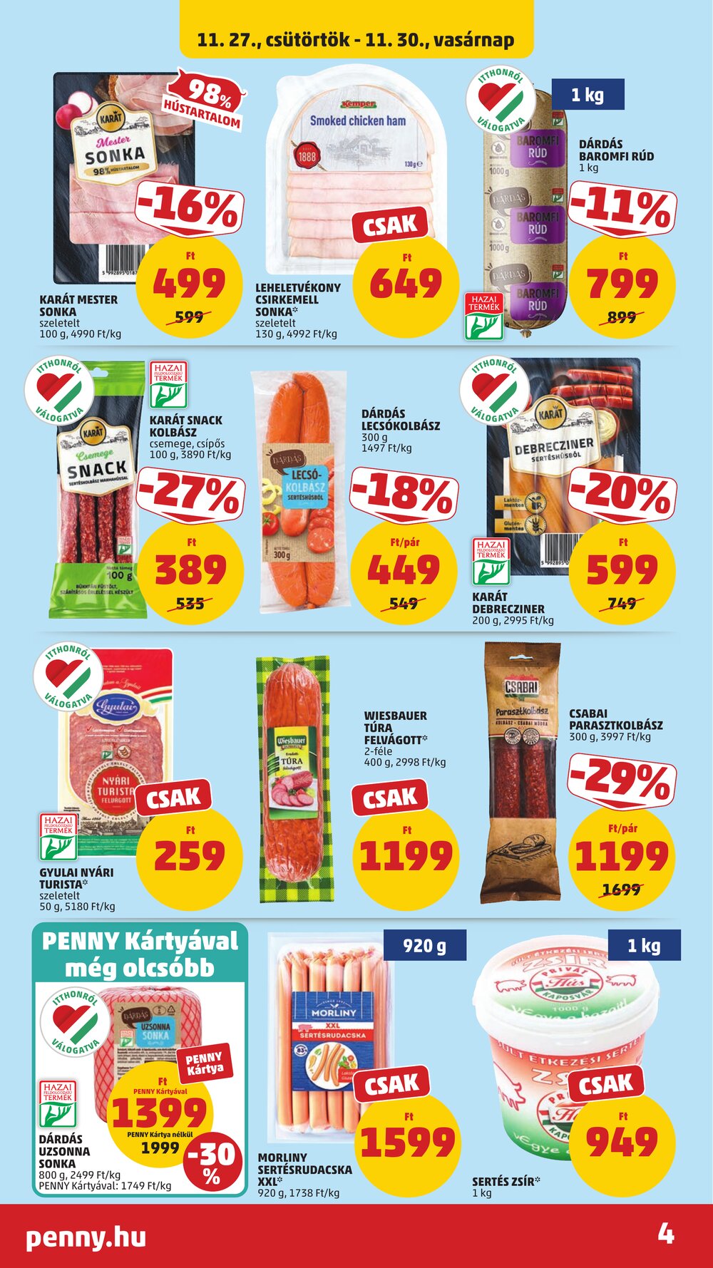 Penny Market akciós újság 2025.11.27-től - 4. oldal.