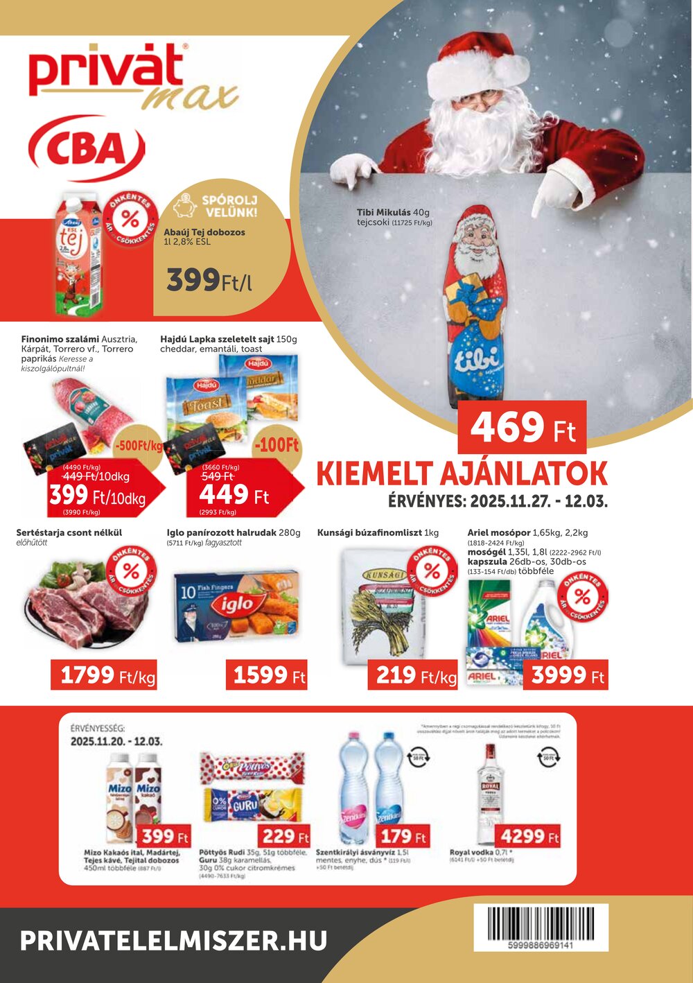 Privát akciós újság 2025.11.27-től - 1. oldal.