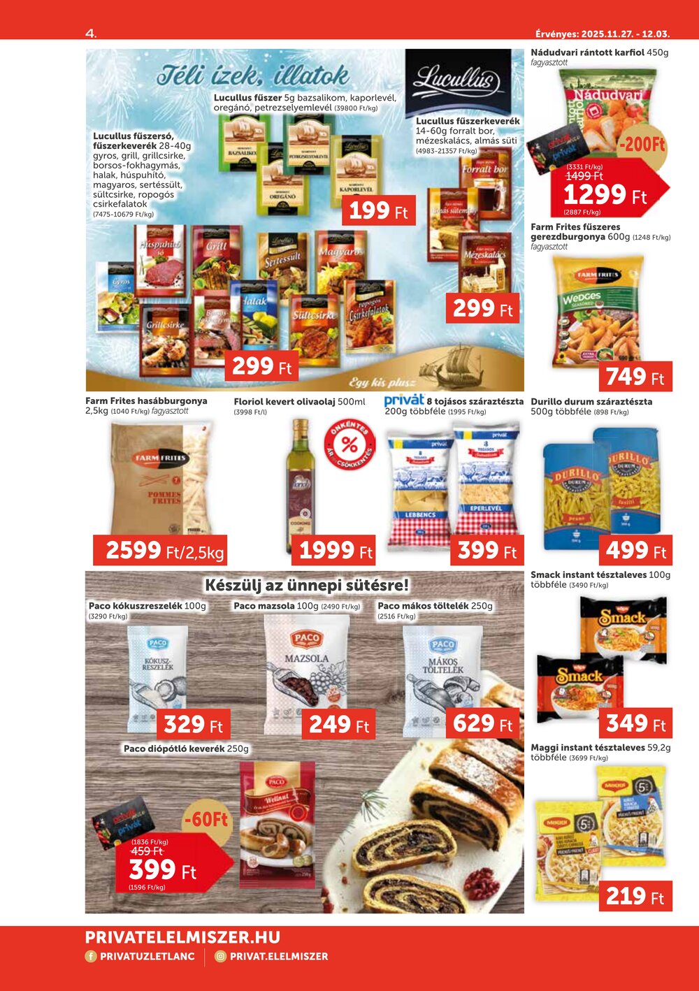 Privát akciós újság 2025.11.27-től - 4. oldal.