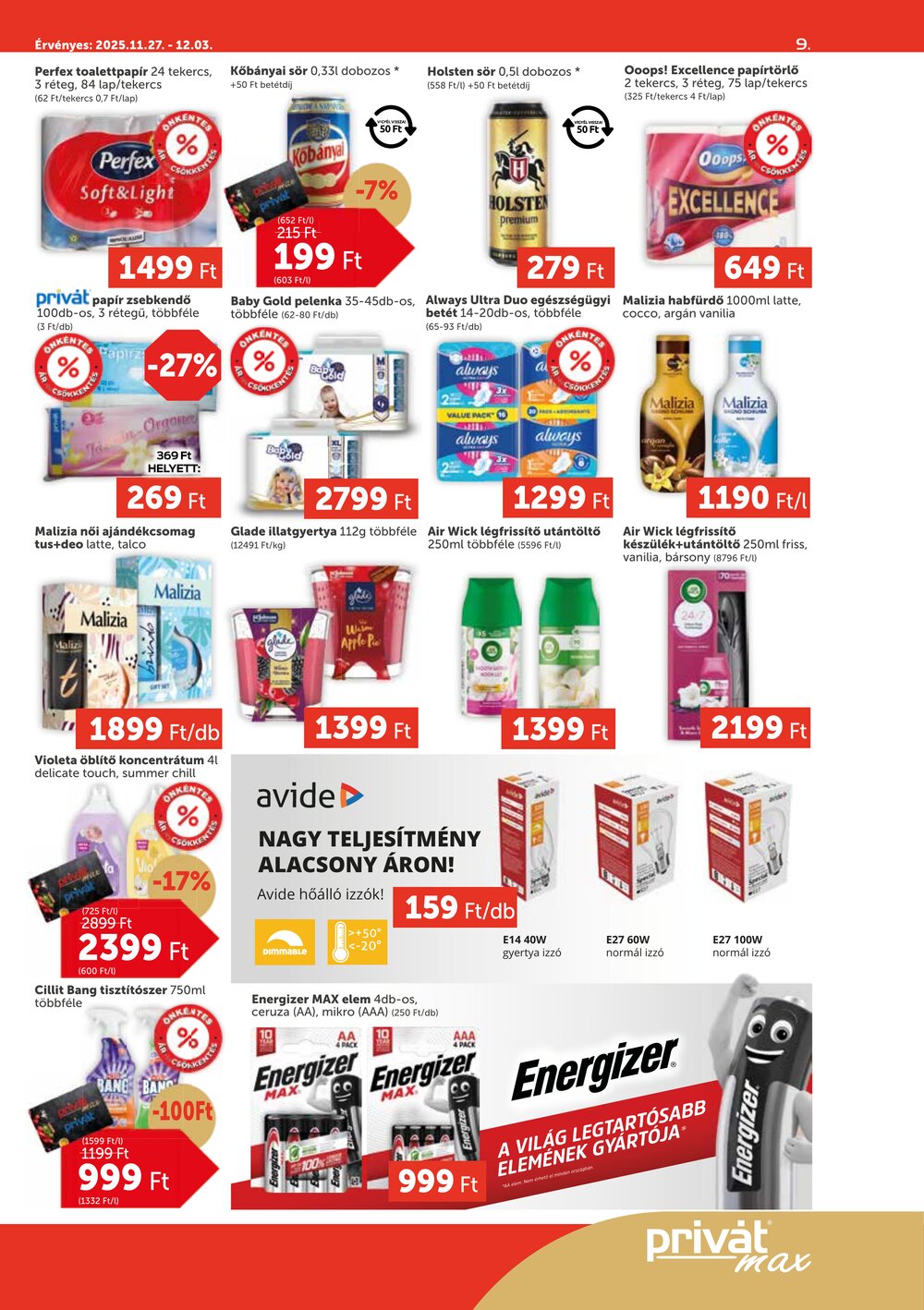 Privát akciós újság 2025.11.27-től - 9. oldal.