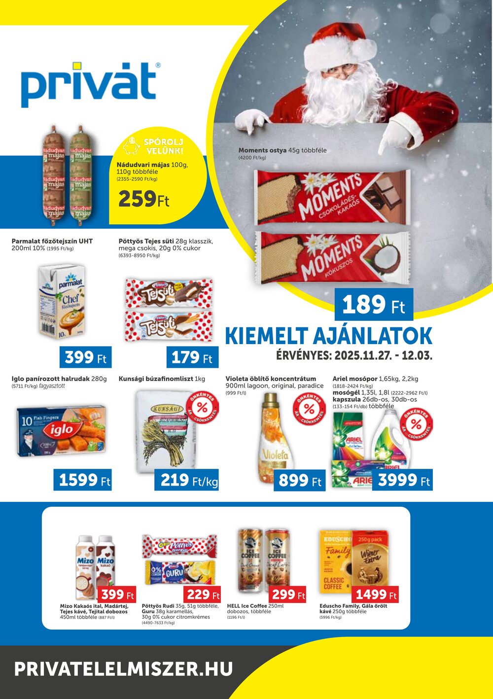 Privát akciós újság 2025.11.27-től - 1. oldal.