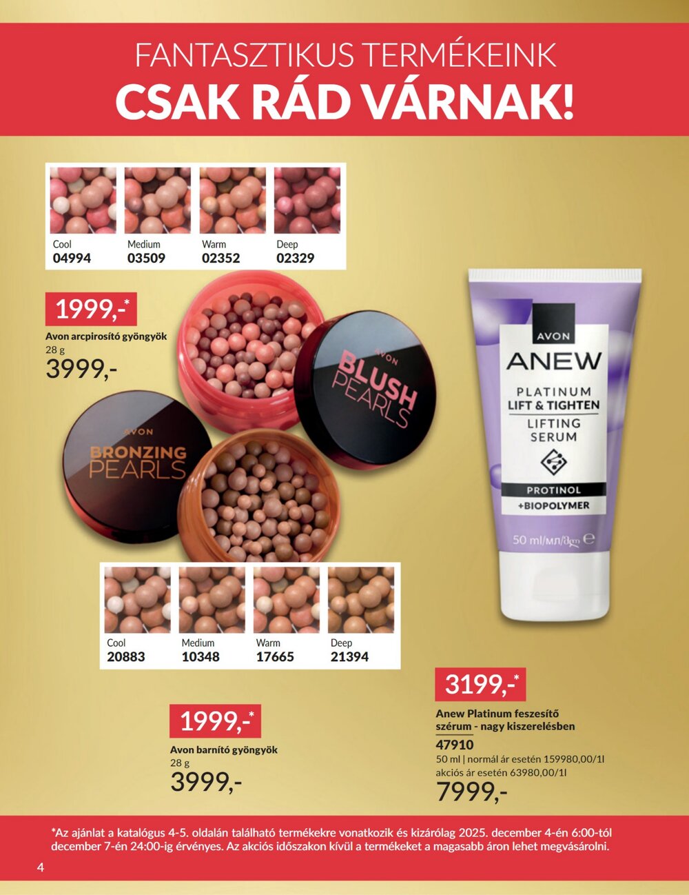 Avon akciós újság 2025.12.01-től - 4. oldal.
