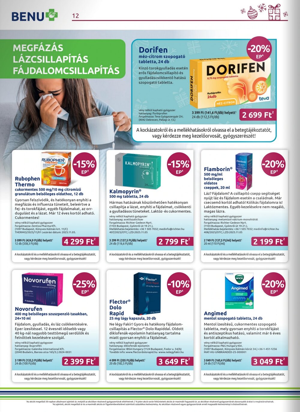 BENU Gyógyszertárak akciós újság 2025.12.01-től - 12. oldal.