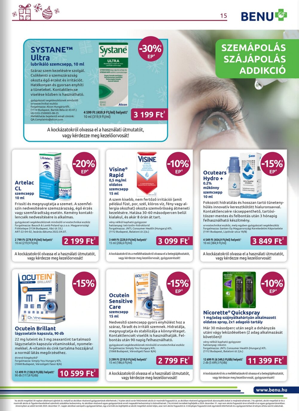 BENU Gyógyszertárak akciós újság 2025.12.01-től - 15. oldal.
