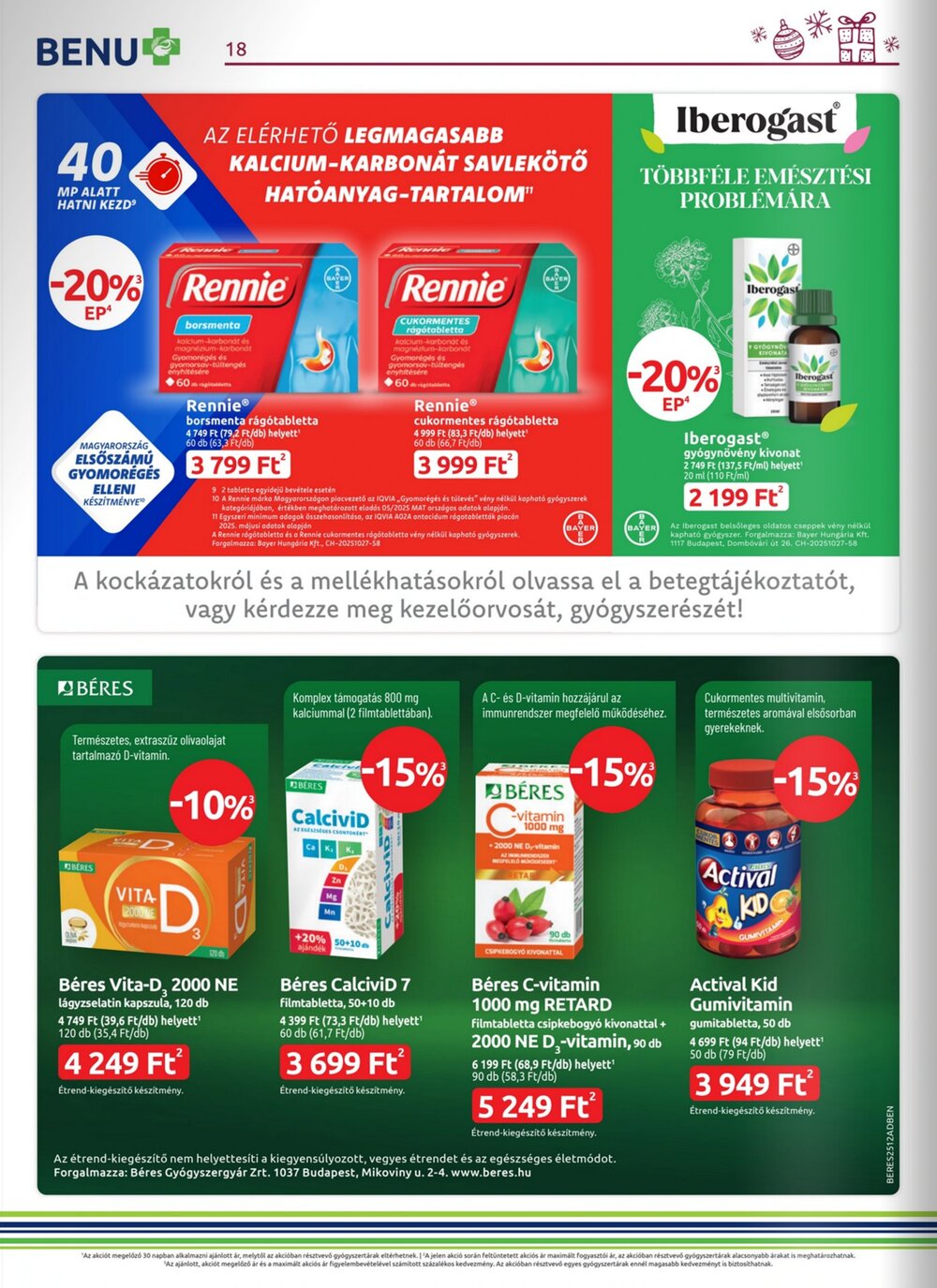 BENU Gyógyszertárak akciós újság 2025.12.01-től - 18. oldal.