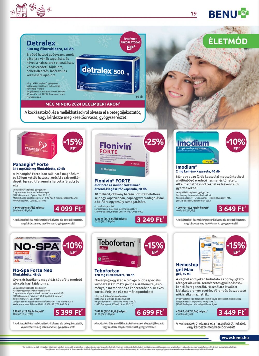 BENU Gyógyszertárak akciós újság 2025.12.01-től - 19. oldal.