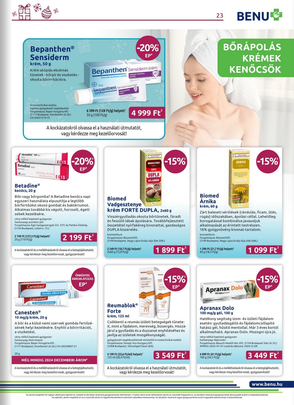 BENU Gyógyszertárak akciós újság 2025.12.01-től - 23. oldal.