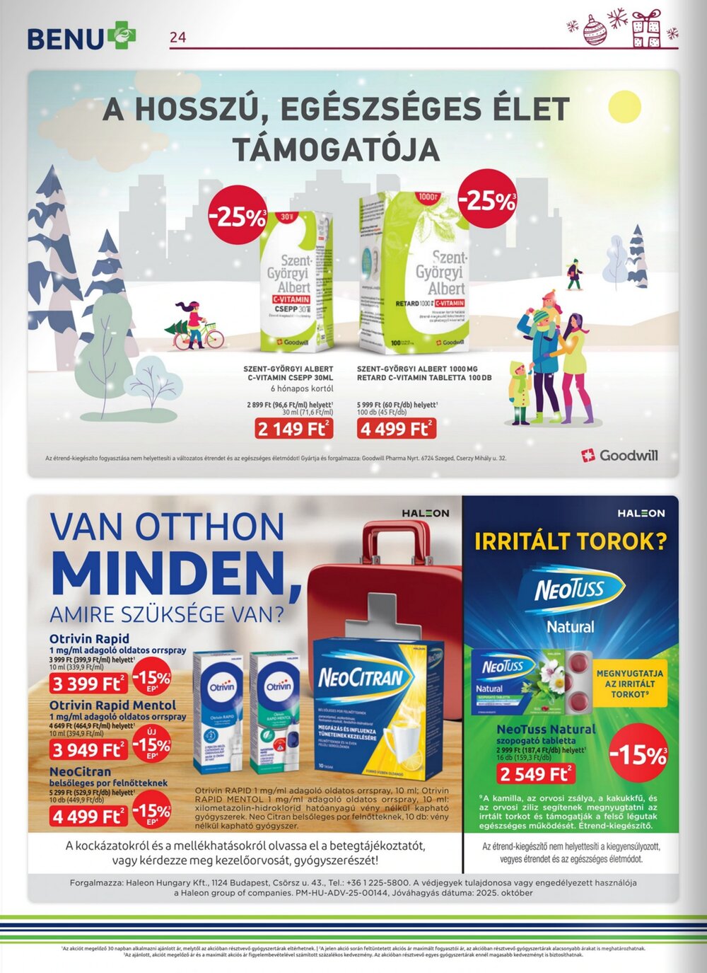 BENU Gyógyszertárak akciós újság 2025.12.01-től - 24. oldal.
