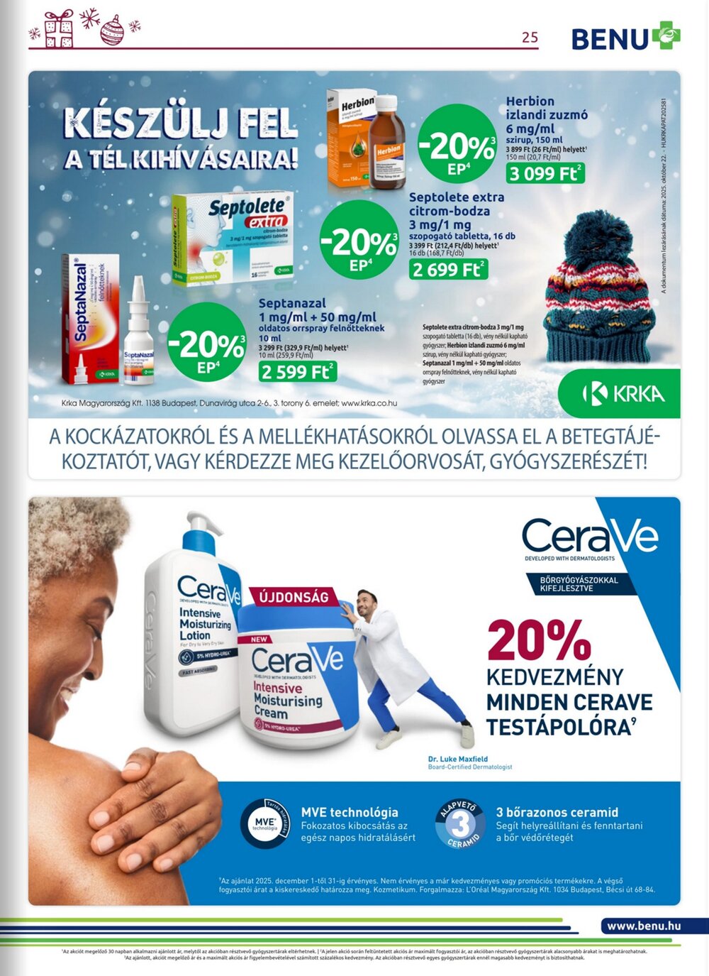BENU Gyógyszertárak akciós újság 2025.12.01-től - 25. oldal.