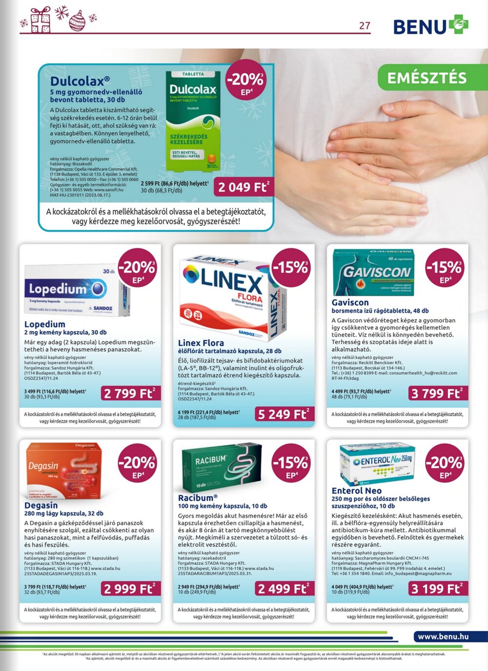 BENU Gyógyszertárak akciós újság 2025.12.01-től - 27. oldal.