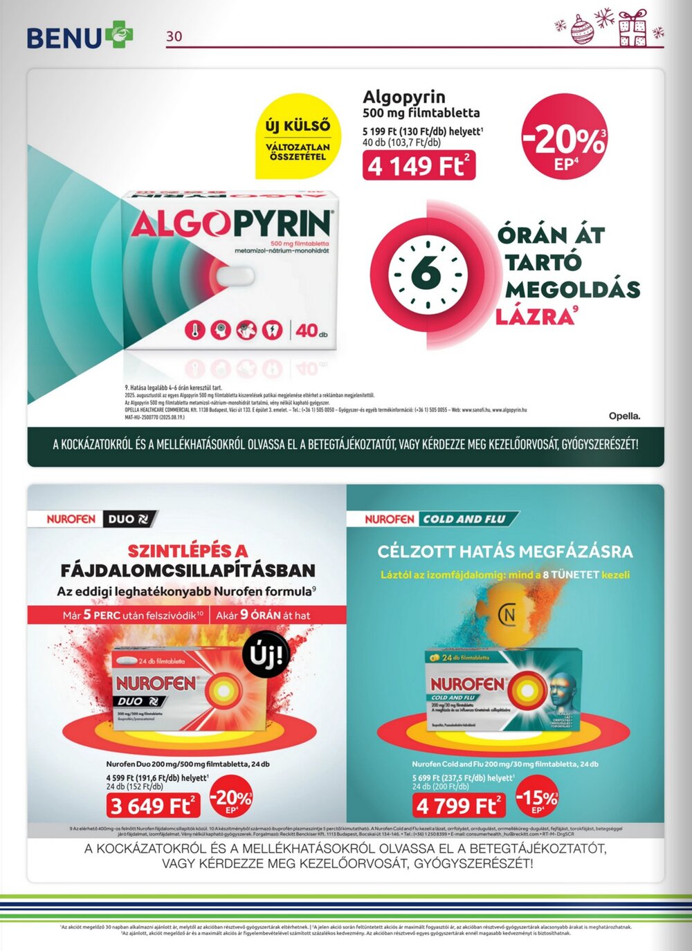 BENU Gyógyszertárak akciós újság 2025.12.01-től - 30. oldal.