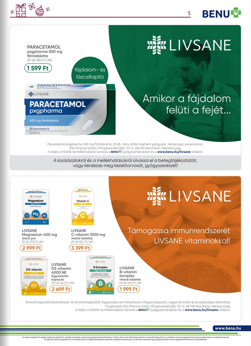 BENU Gyógyszertárak akciós újság 2025.12.01-től - 5. oldal.