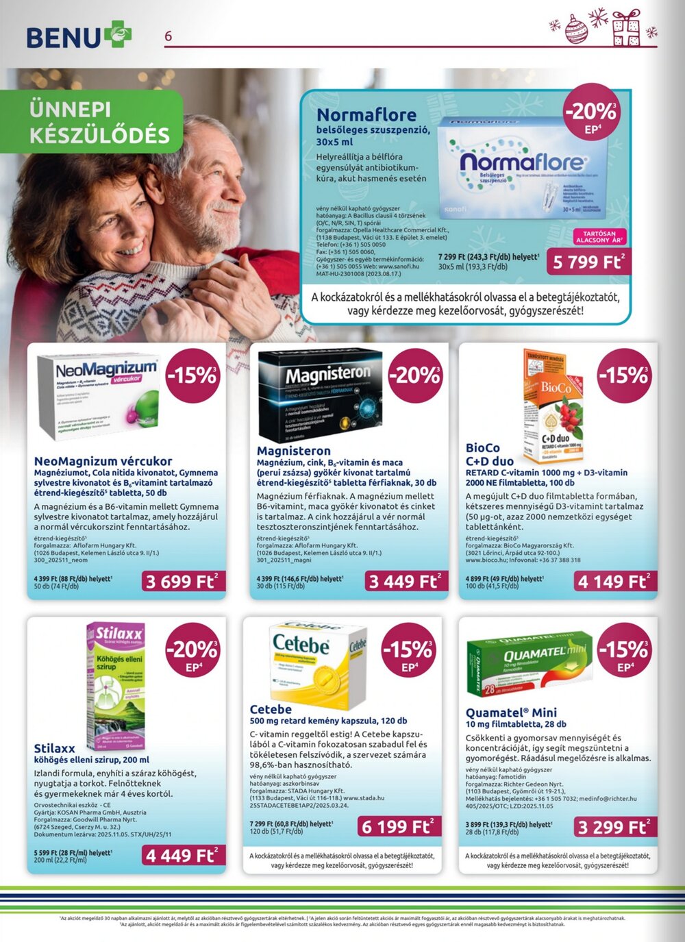 BENU Gyógyszertárak akciós újság 2025.12.01-től - 6. oldal.