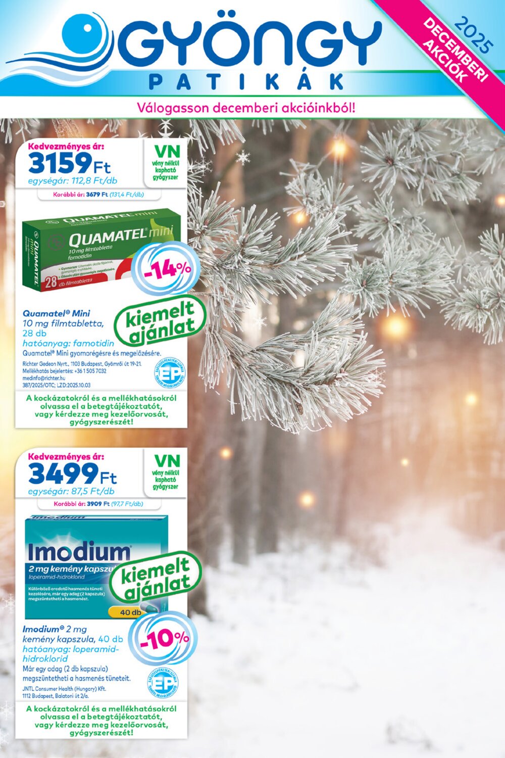 Gyöngy Patikák akciós újság 2025.12.01-től - 1. oldal.