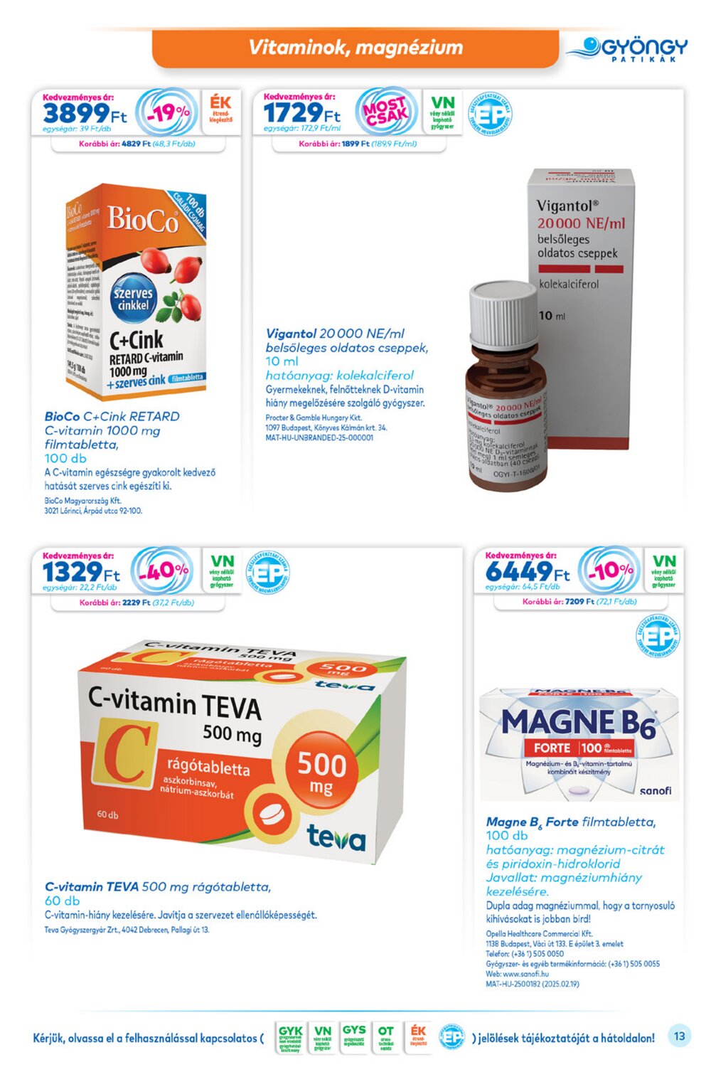Gyöngy Patikák akciós újság 2025.12.01-től - 13. oldal.