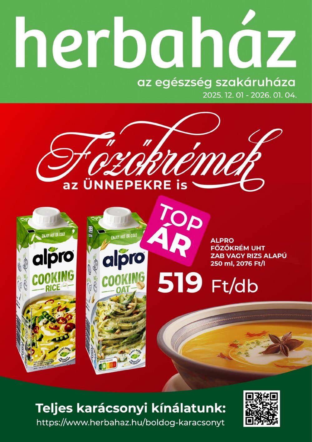 Herbaház akciós újság 2025.12.01-től - 1. oldal.
