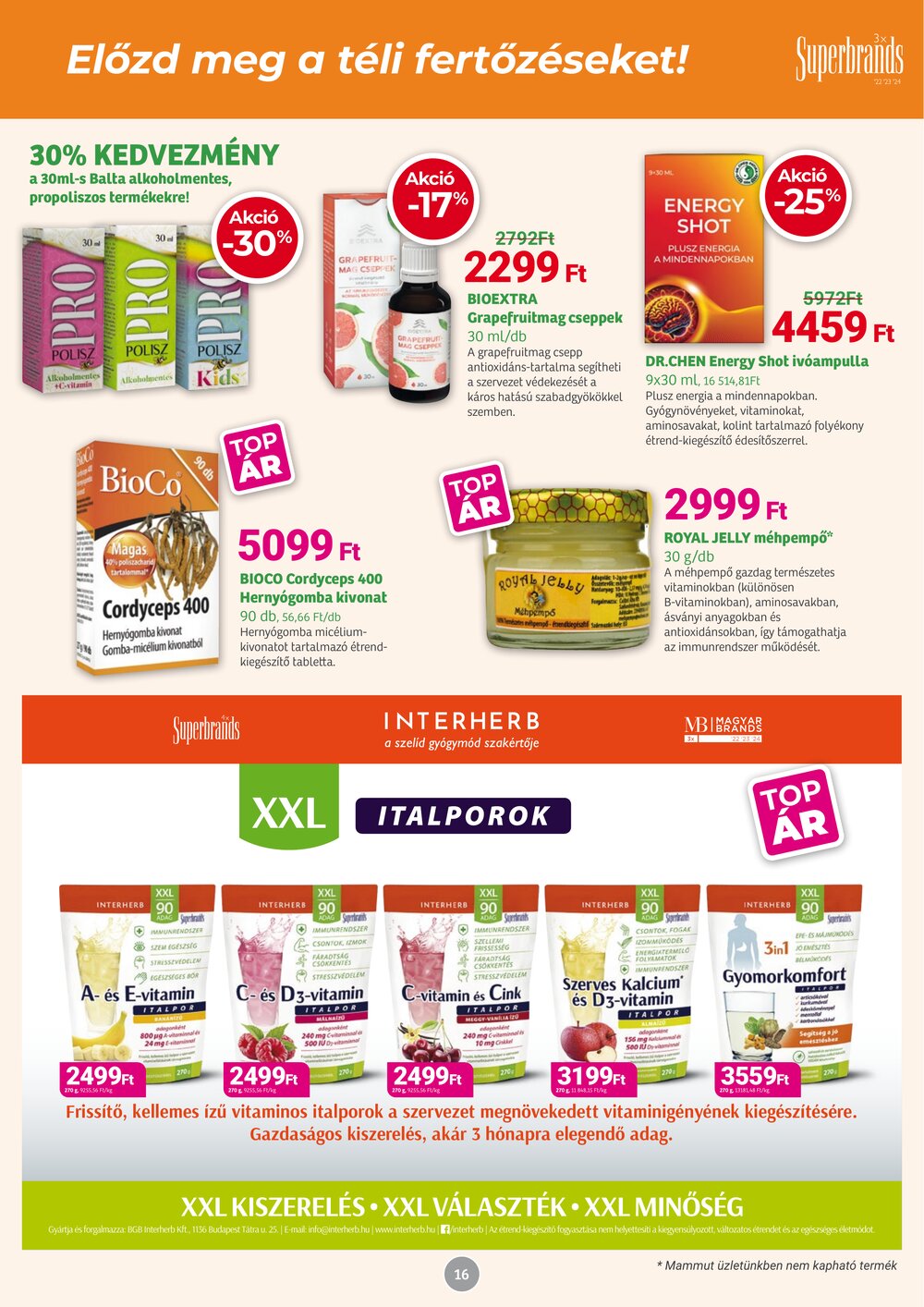 Herbaház akciós újság 2025.12.01-től - 16. oldal.